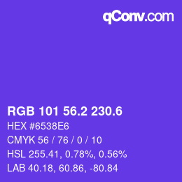 カラーコード: RGB 101 56.2 230.6 | qconv.com