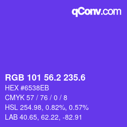 カラーコード: RGB 101 56.2 235.6 | qconv.com