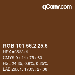 カラーコード: RGB 101 56.2 25.6 | qconv.com
