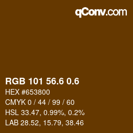 カラーコード: RGB 101 56.6 0.6 | qconv.com
