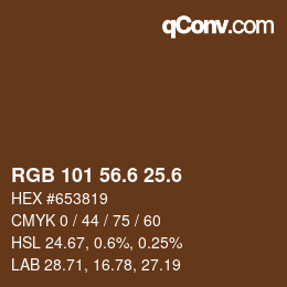 カラーコード: RGB 101 56.6 25.6 | qconv.com