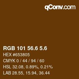 カラーコード: RGB 101 56.6 5.6 | qconv.com