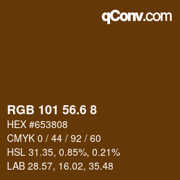 カラーコード: RGB 101 56.6 8 | qconv.com
