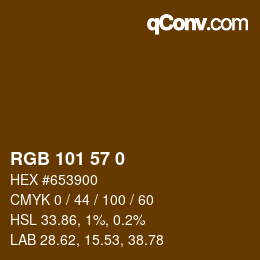 Código de color: RGB 101 57 0 | qconv.com
