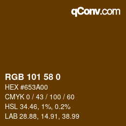 Color code: RGB 101 58 0 | qconv.com
