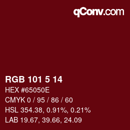 Color code: RGB 101 5 14 | qconv.com