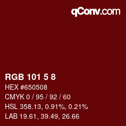 Farbcode: RGB 101 5 8 | qconv.com