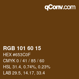 カラーコード: RGB 101 60 15 | qconv.com