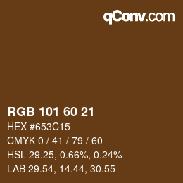 カラーコード: RGB 101 60 21 | qconv.com