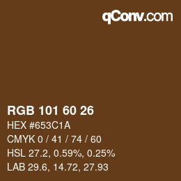 颜色代码: RGB 101 60 26 | qconv.com