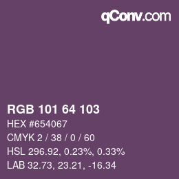 Color code: RGB 101 64 103 | qconv.com