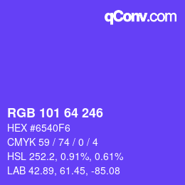 Color code: RGB 101 64 246 | qconv.com