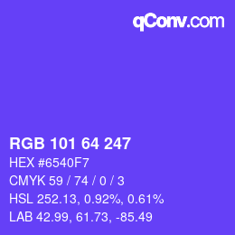 Color code: RGB 101 64 247 | qconv.com