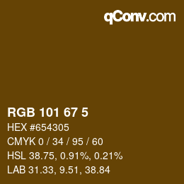 Color code: RGB 101 67 5 | qconv.com