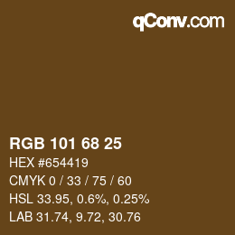 Color code: RGB 101 68 25 | qconv.com