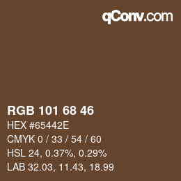 Color code: RGB 101 68 46 | qconv.com