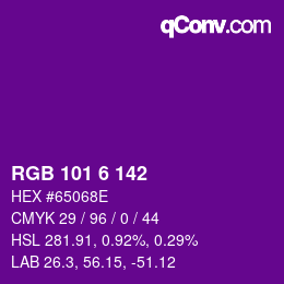 カラーコード: RGB 101 6 142 | qconv.com