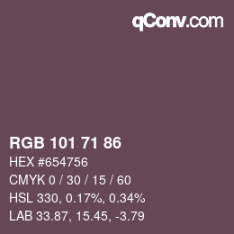 カラーコード: RGB 101 71 86 | qconv.com