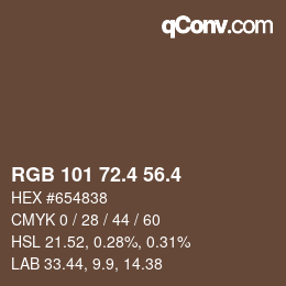 カラーコード: RGB 101 72.4 56.4 | qconv.com
