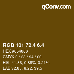 カラーコード: RGB 101 72.4 6.4 | qconv.com