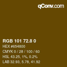 カラーコード: RGB 101 72.8 0 | qconv.com