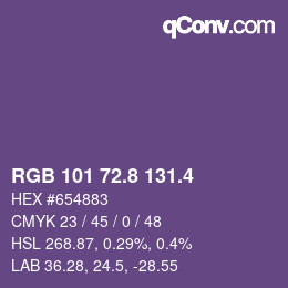 カラーコード: RGB 101 72.8 131.4 | qconv.com