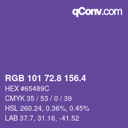 カラーコード: RGB 101 72.8 156.4 | qconv.com