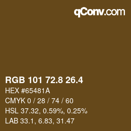 カラーコード: RGB 101 72.8 26.4 | qconv.com