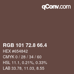 カラーコード: RGB 101 72.8 66.4 | qconv.com