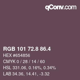 カラーコード: RGB 101 72.8 86.4 | qconv.com