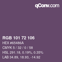 Color code: RGB 101 72 106 | qconv.com