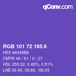 カラーコード: RGB 101 72 185.6 | qconv.com