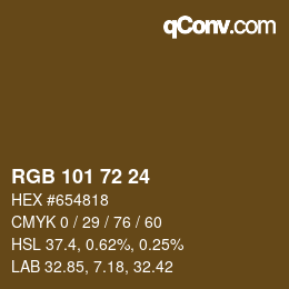 Color code: RGB 101 72 24 | qconv.com