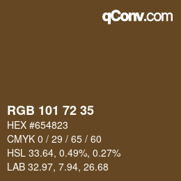 カラーコード: RGB 101 72 35 | qconv.com