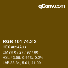カラーコード: RGB 101 74.2 3 | qconv.com
