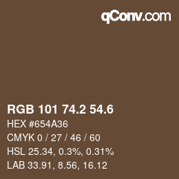 カラーコード: RGB 101 74.2 54.6 | qconv.com