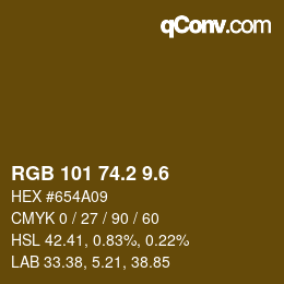 カラーコード: RGB 101 74.2 9.6 | qconv.com