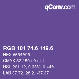カラーコード: RGB 101 74.6 149.6 | qconv.com
