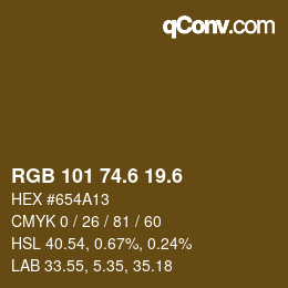 カラーコード: RGB 101 74.6 19.6 | qconv.com
