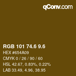 カラーコード: RGB 101 74.6 9.6 | qconv.com