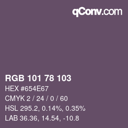 Color code: RGB 101 78 103 | qconv.com