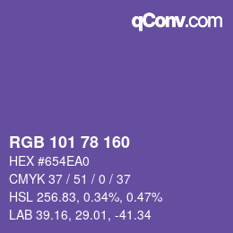 Color code: RGB 101 78 160 | qconv.com