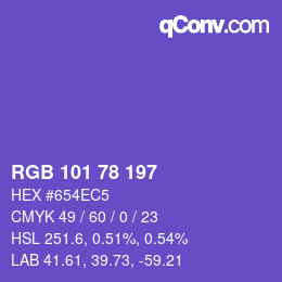 Color code: RGB 101 78 197 | qconv.com