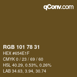 Farbcode: RGB 101 78 31 | qconv.com