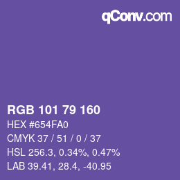 Color code: RGB 101 79 160 | qconv.com