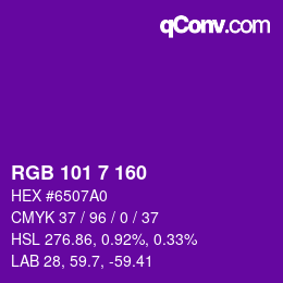 Color code: RGB 101 7 160 | qconv.com