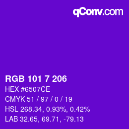 Color code: RGB 101 7 206 | qconv.com