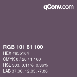 Color code: RGB 101 81 100 | qconv.com