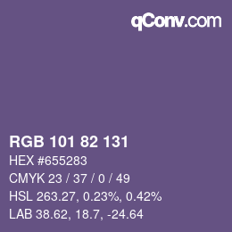 Color code: RGB 101 82 131 | qconv.com