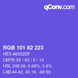 Color code: RGB 101 82 223 | qconv.com